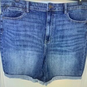Women's Blue Denim Athletic Shorts